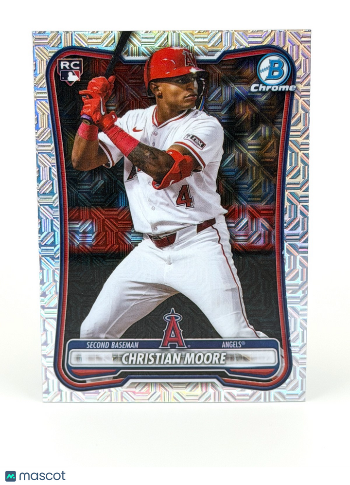 2026 Bowman Chrome #99 Silver Mojo Refractor Christian Moore RC Rookie Angels