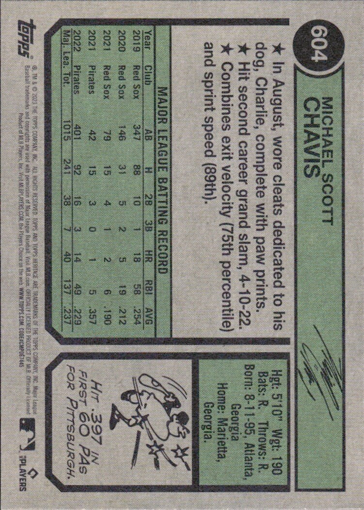 2023 Topps Heritage High Number - #604 Michael Chavis