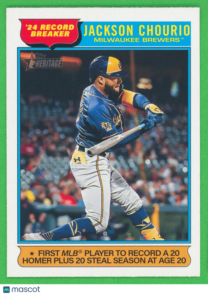 ⚾️ 2025 Topps Heritage #5 - '24 Record Breaker - Jackson Chourio - 20/20/20
