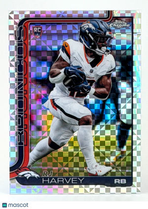 🏈 2025 Topps Chrome Football #330 R.J. Harvey RC Rookie - X-FRACTOR