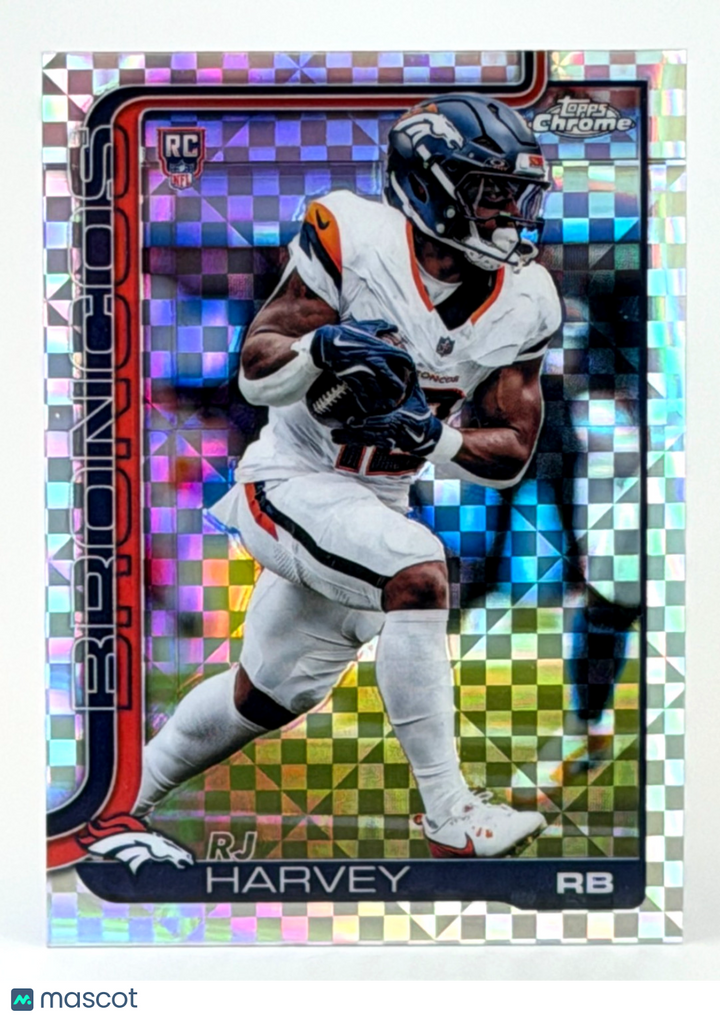 🏈 2025 Topps Chrome Football #330 R.J. Harvey RC Rookie - X-FRACTOR
