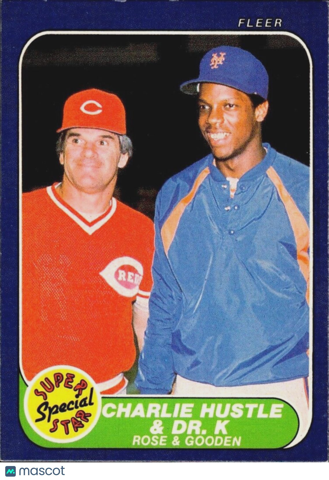 1986 Fleer - #638 Pete Rose, Dwight Gooden - SET BREAK - NM/MT