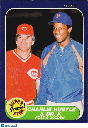1986 Fleer - #638 Pete Rose, Dwight Gooden - SET BREAK - NM/MT