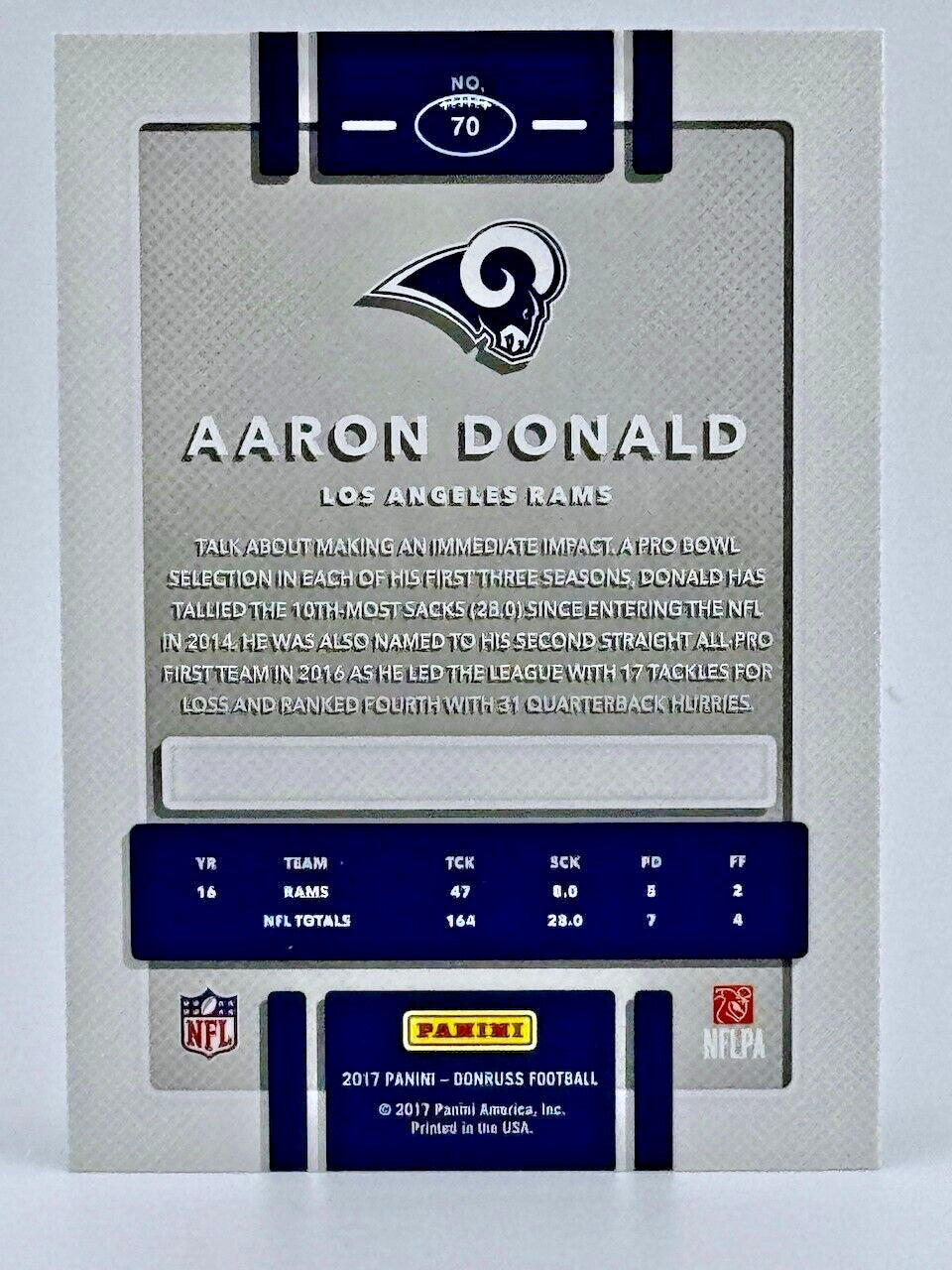 2017 Donruss Press Proof Green #70 Aaron Donald - Rams