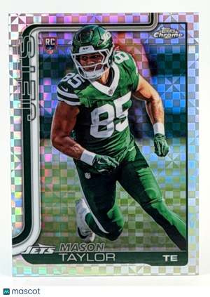 🏈 2025 Topps Chrome Football #400 Mason Taylor RC Rookie X-FRACTOR Book End