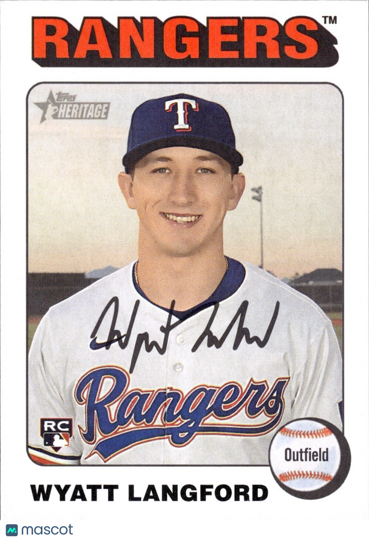 2024 Topps Heritage HN #581 White Border SP - Wyatt Langford (RC) Rookie
