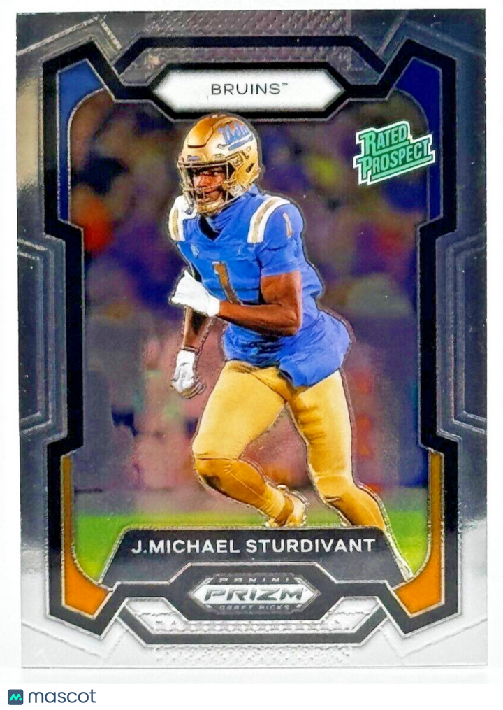 🏈 2024 Panini Prizm Draft Picks #195 Rated Rookie - J MIchael Sturdivant - UCLA