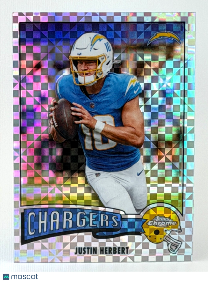 🏈 2025 Topps Chrome Football #1975-18 Justin Herbert - 1975 Retro X-FRACTOR
