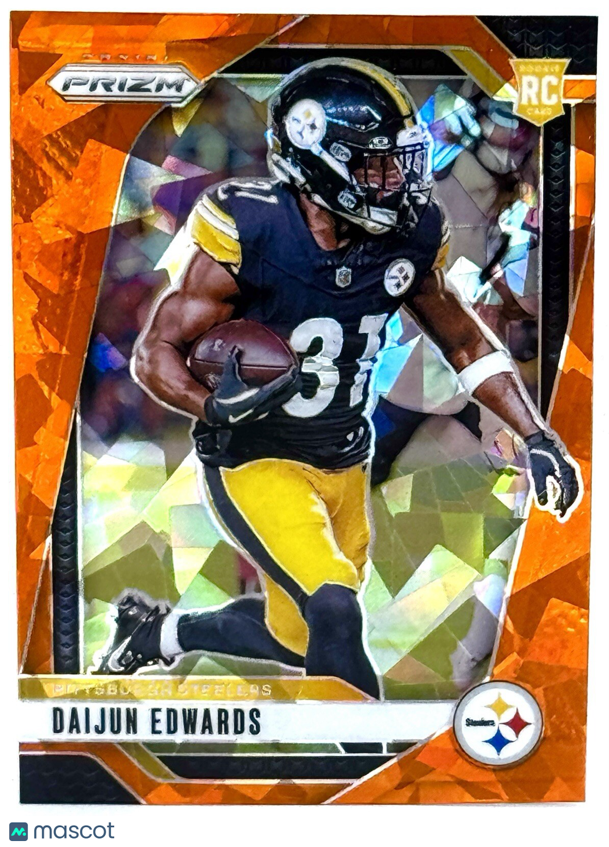 🏈 2024 Panini Prizm #323 Orange Ice Prizm - Daijun Edwards (RC) Rookie