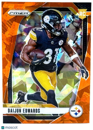 🏈 2024 Panini Prizm #323 Orange Ice Prizm - Daijun Edwards (RC) Rookie