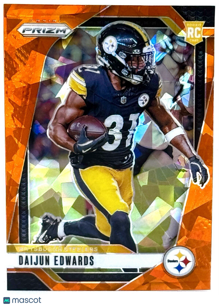 🏈 2024 Panini Prizm #323 Orange Ice Prizm - Daijun Edwards (RC) Rookie