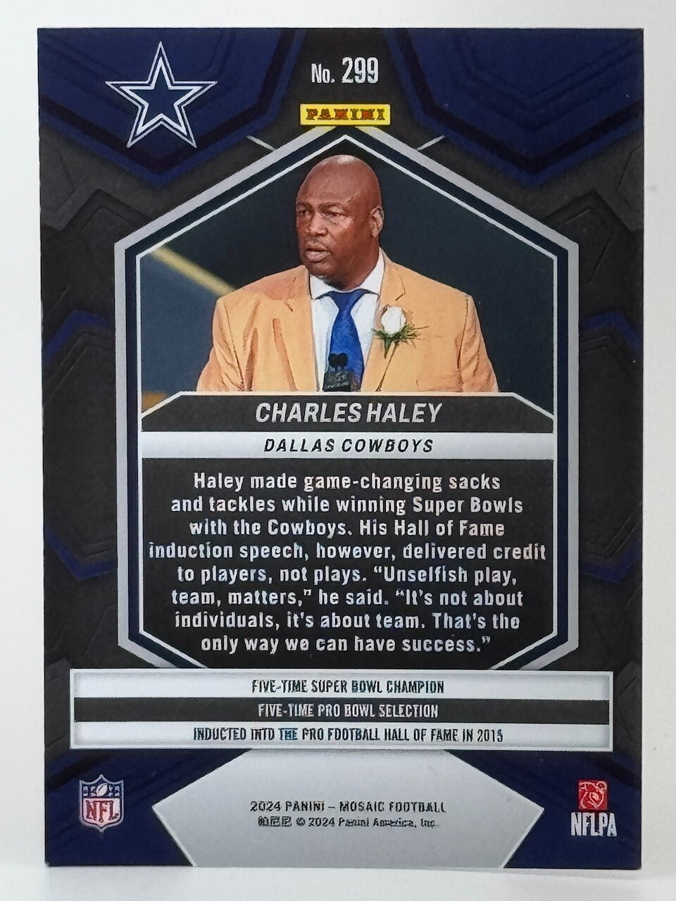 🏈 2024 Panini Mosaic - Hall of Fame #299 Charles Haley