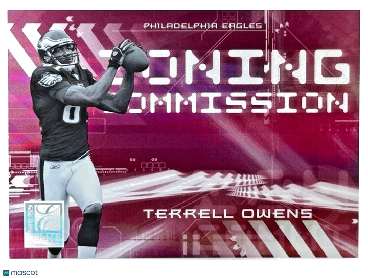 2006 Donruss Elite #ZC-18 Zoning Commission Red (28/250) Terrell Owens (HOF)