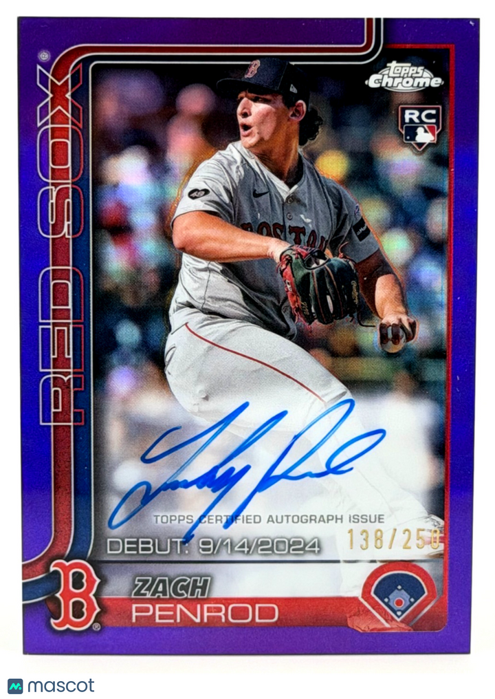 2025 Topps Chrome Update #CRDA-ZP Purple Refractor AUTO (138/250) Zach Penrod RC