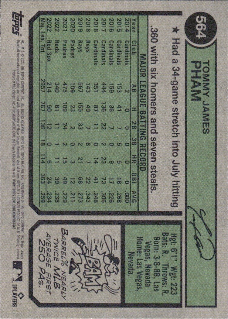 2023 Topps Heritage High Number - #564 Tommy Pham