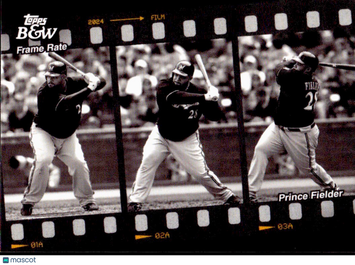 ⚾️ 2024 Topps Black & White #FR7 FRAME RATE -  Prince Fielder - Brewers