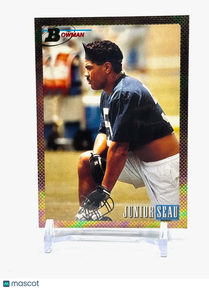 1993 BOWMAN  FOOTBALL FOIL CARD - #30 JUNIOR SEAU - SEATTLE SEAHAWKS - HOF