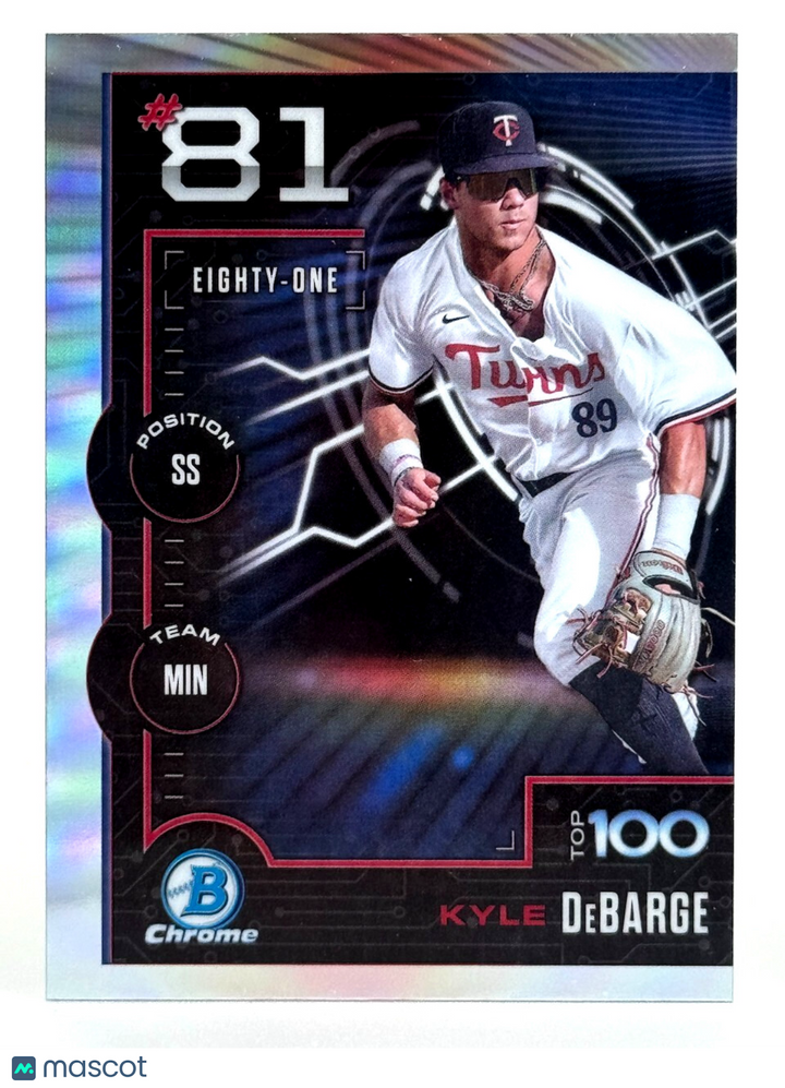 ⚾️ 2025 Bowman #BTP-81 Bowman Top Prospects #81 Kyle DeBarge - Twins