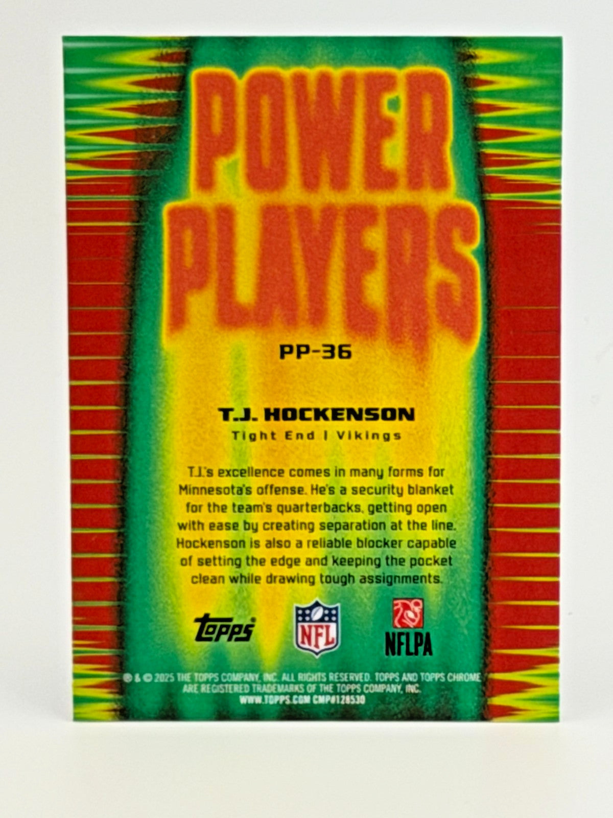 🏈 2025 Topps Chrome Football #PP-36 Power Players - T.J. Hockenson