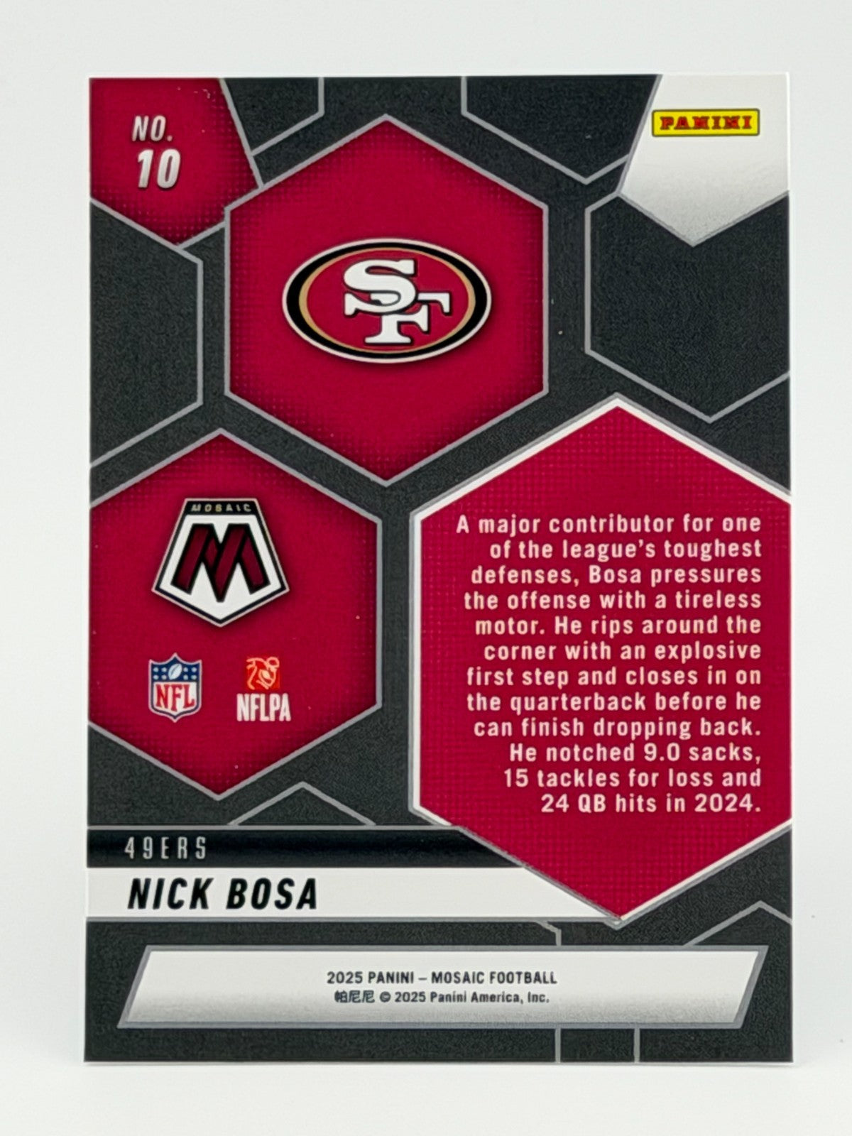 2025 Panini Mosaic #10 Montage - Nick Bosa