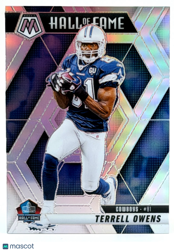 2025 Panini Mosaic #297 Hall of Fame - Terrell Owens - Silver Prizm