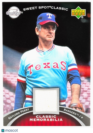 2007 UD Sweet Spot Classic #CM-GP Game-Used Memorabilia - Gaylord Perry (HOF)