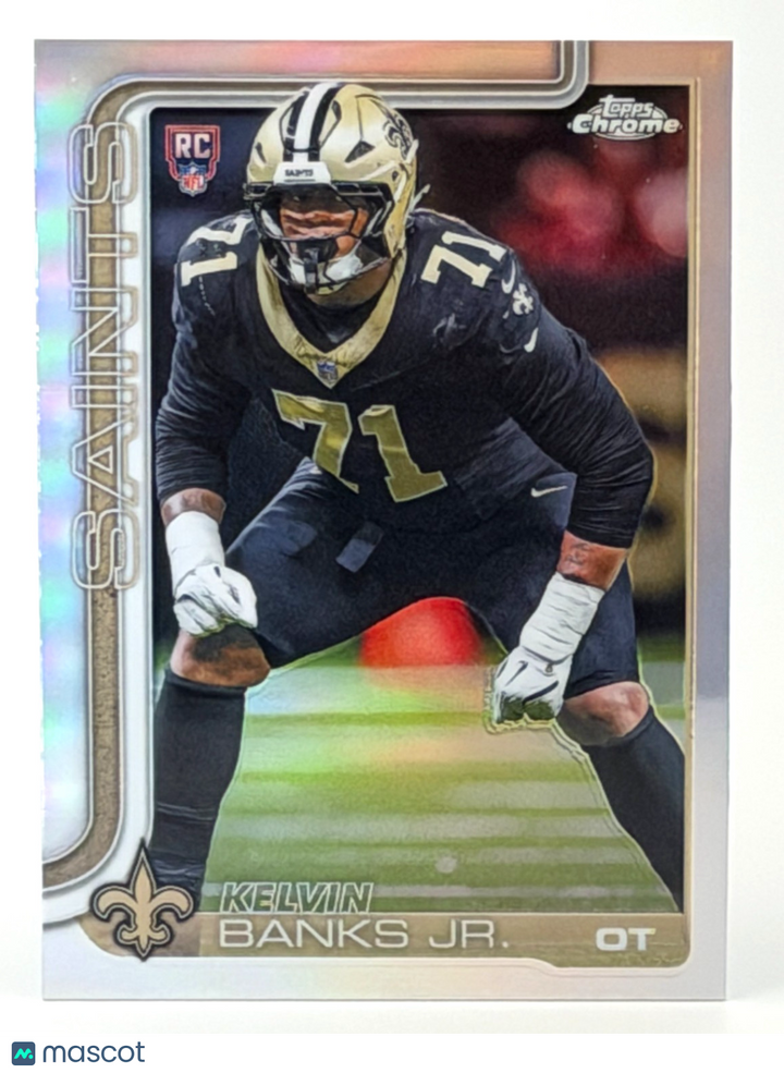 🏈 2025 Topps Chrome Football #378 Kelvin Banks Jr. RC Rookie REFRACTOR