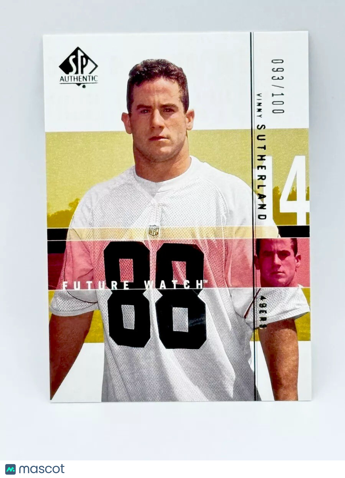 2001 SP Authentic - Future Watch #148 Vinny Sutherland /100 (AU, RC) - 49ers
