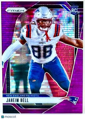 🏈 2024 Panini Prizm #337 Purple Pulsar Prizm - Jaheim Bell (RC) Rookie Patriots