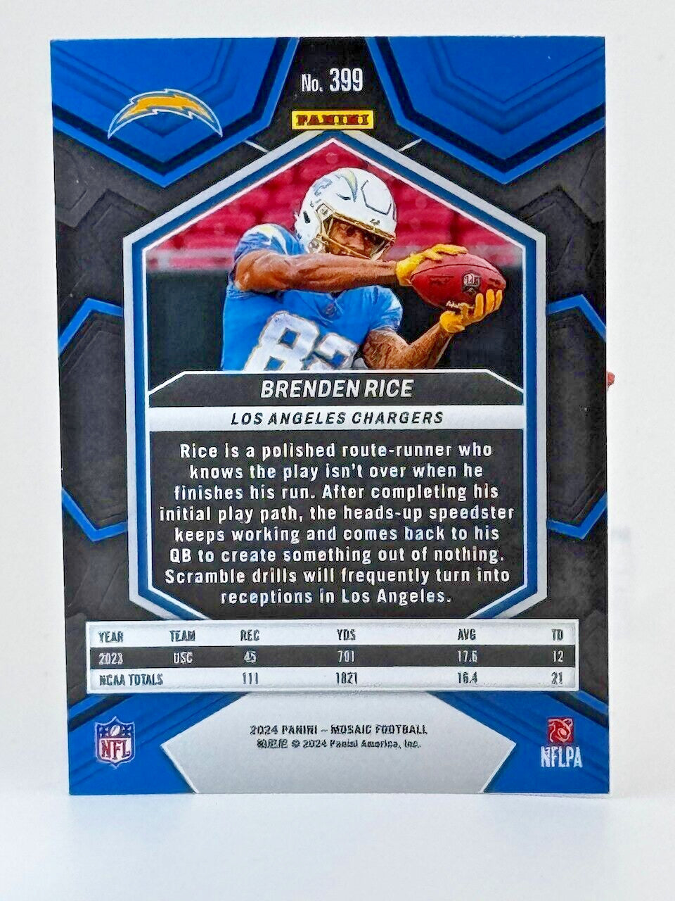 🏈 2024 Panini Mosaic - Rookies #399 Brenden Rice (RC)