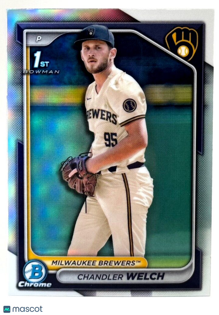 ⚾️ 2024 Bowman Draft Chrome REFRACTOR #BDC-103 - Chandler Welch - Brewers ⚾️
