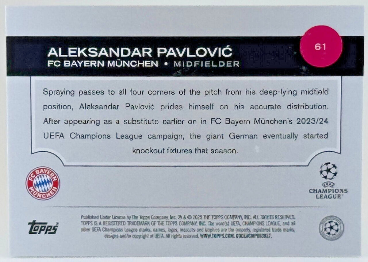 ⚽️ 2024-25 Topps UEFA Club Competitions Northern Lights #61 Aleksandar Pavlovic