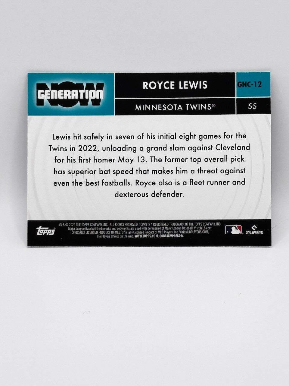 2022 Topps Chrome Update Series - Generation Now Chrome #GNC-12 Royce Lewis (RC)
