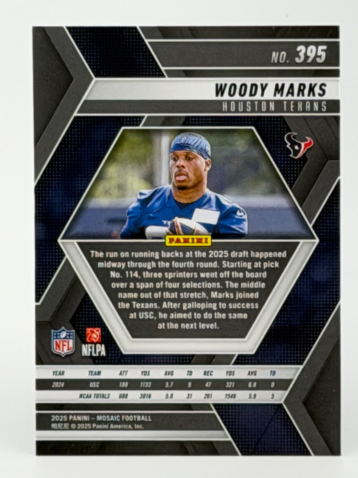 2025 Panini Mosaic #395 Woody Marks (RC)