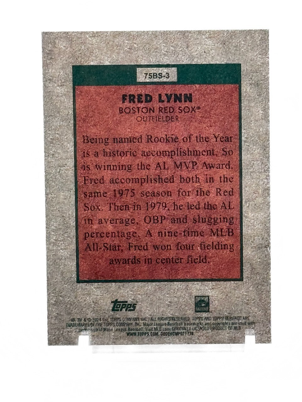 2024 Topps Heritage - 1975 Baseball Sensations #75BS-3 Fred Lynn