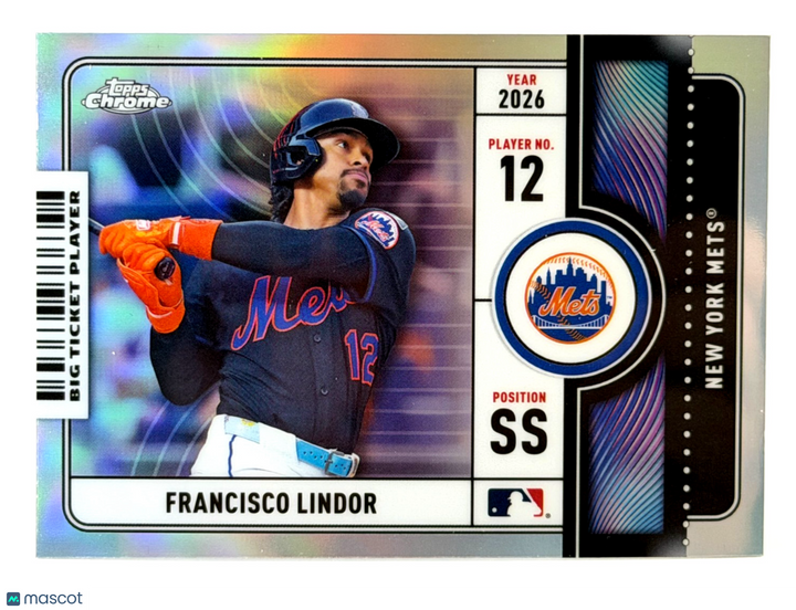 2026 Topps Chrome #BTP-10 Francisco Lindor - Big Ticket Players Refractor