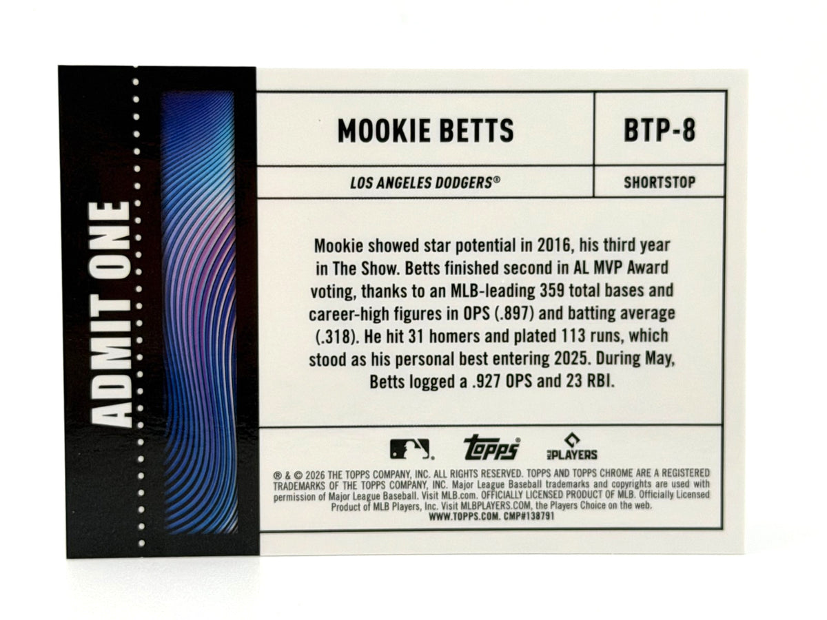 2026 Topps Chrome - Big Ticket Players Refractor - Mookie Betts #BTP-8