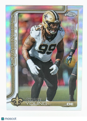 🏈 2025 Topps Chrome Football #220 Chase Young - Saints - REFRACTOR