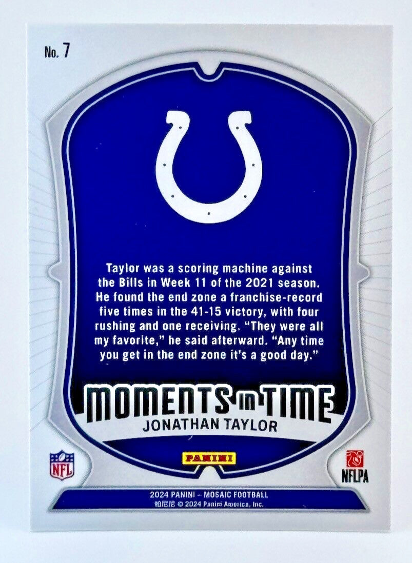 2024 Panini Mosaic #7 MOMENTS IN TOWN - Jonathan Taylor - Colts