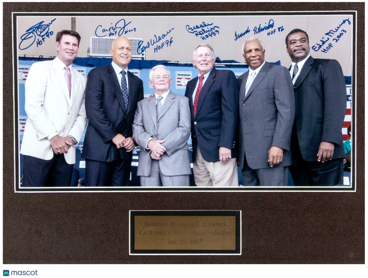 2007 Cal Ripken Jr. HOF Induction Signed/Inscribed Living Oriole HOFers JSA LOA