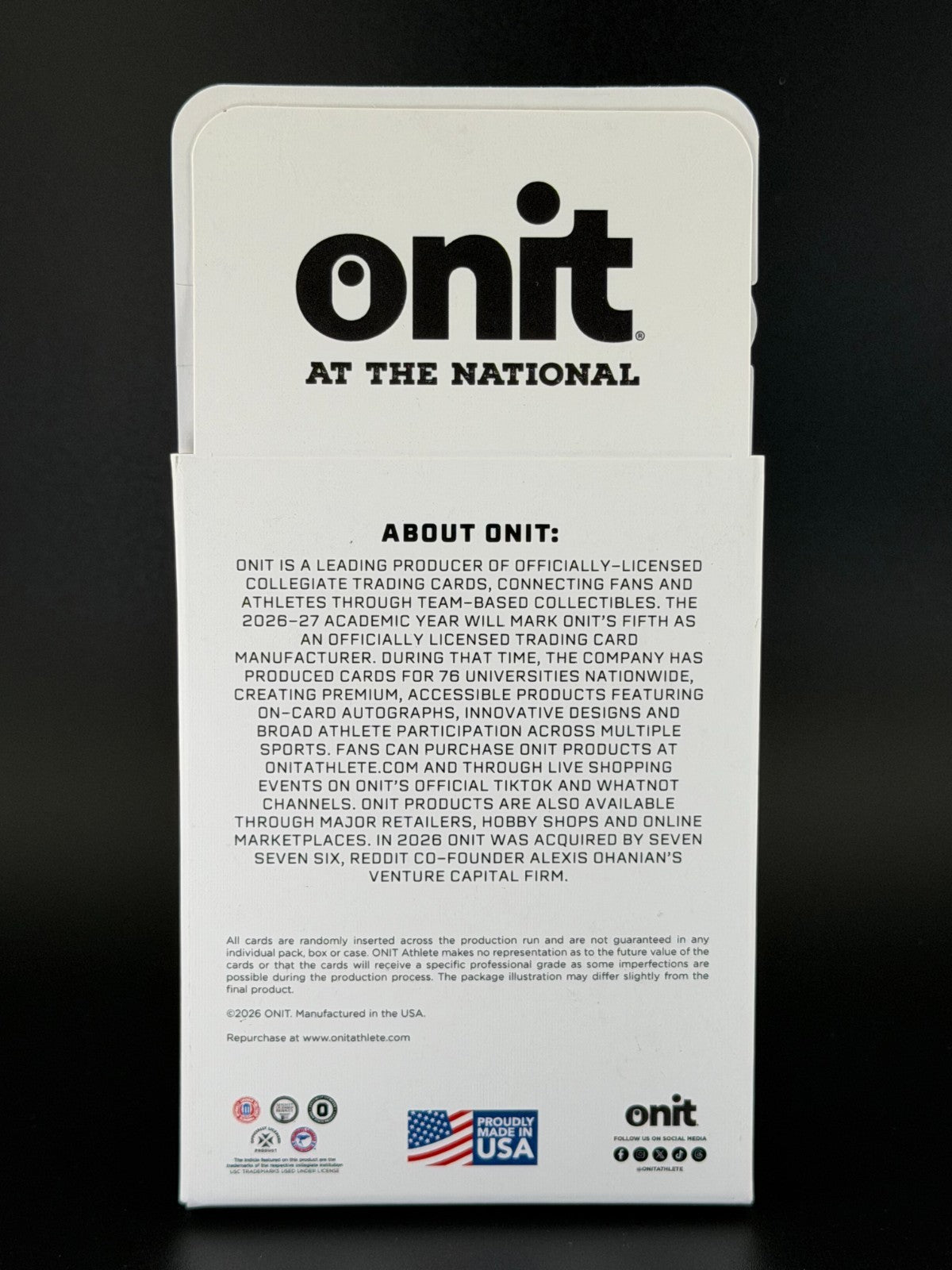 2026 ONIT National VIP Promo Pack - Sealed NEW