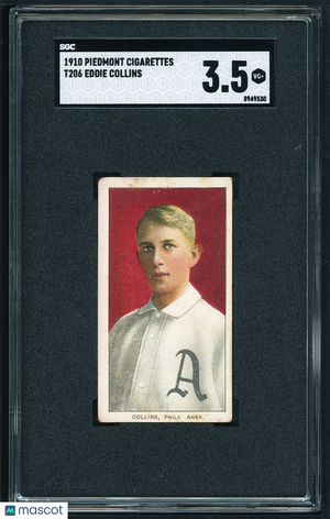 1909-11 T206 Piedmont Eddie Collins HOF Deep Color SGC 3.5+