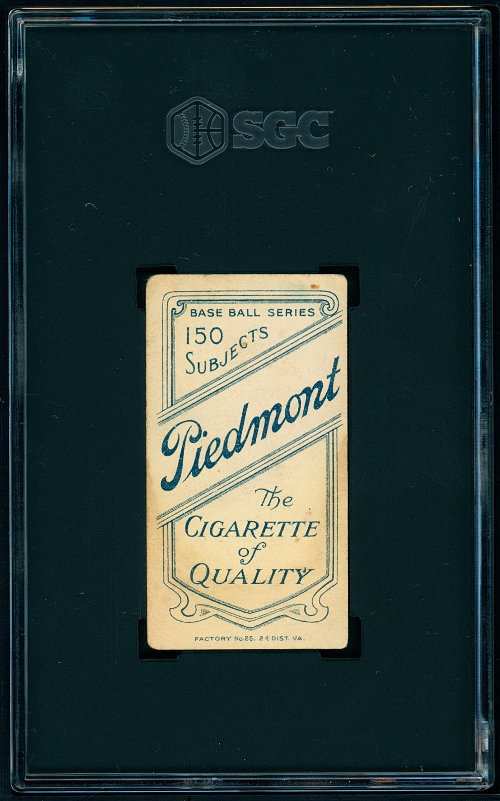 1909-11 T206 Piedmont - Hughie Jennings, Portrait HOF - SGC 1 Centered