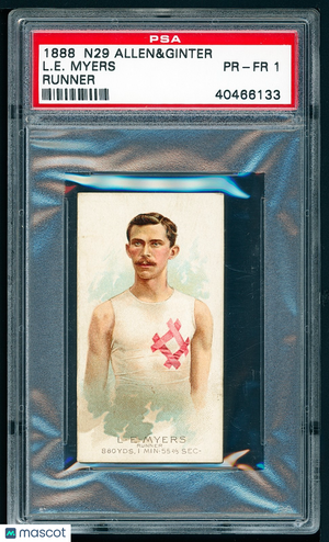 1888 N29 Allen & Ginter World Champions Lon L.E. Myers HOF Jewish Runner Rare