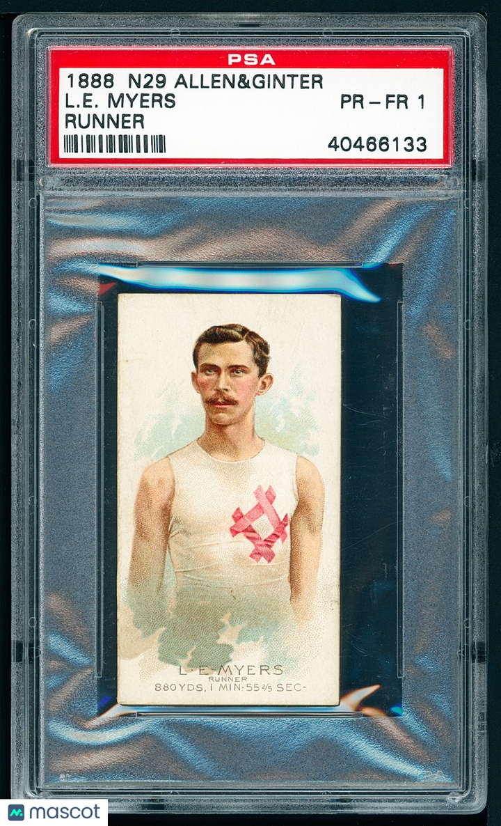 1888 N29 Allen & Ginter World Champions Lon L.E. Myers HOF Jewish Runner Rare