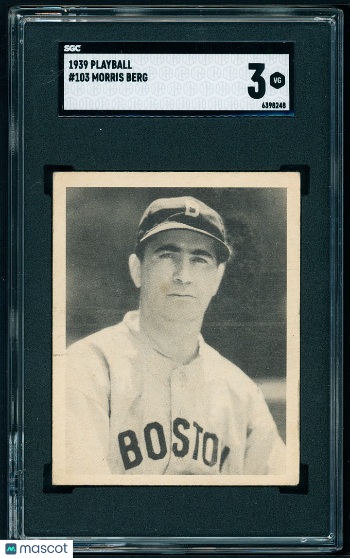 1939 Play Ball - Moe Berg #103 Name in All Caps - Dead Centered - SGC 3+