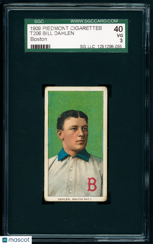 1909-11 T206 Piedmont - Bill Dahlen, Boston SGC 3 Deep Color