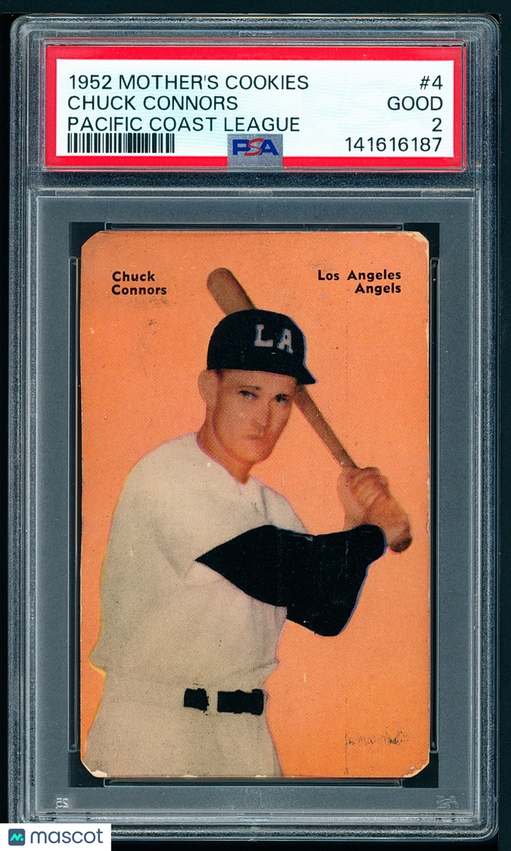 1952 Mother's Cookies PCL - Chuck Connors #4 The Rifleman - MLB, NBA Tough Find