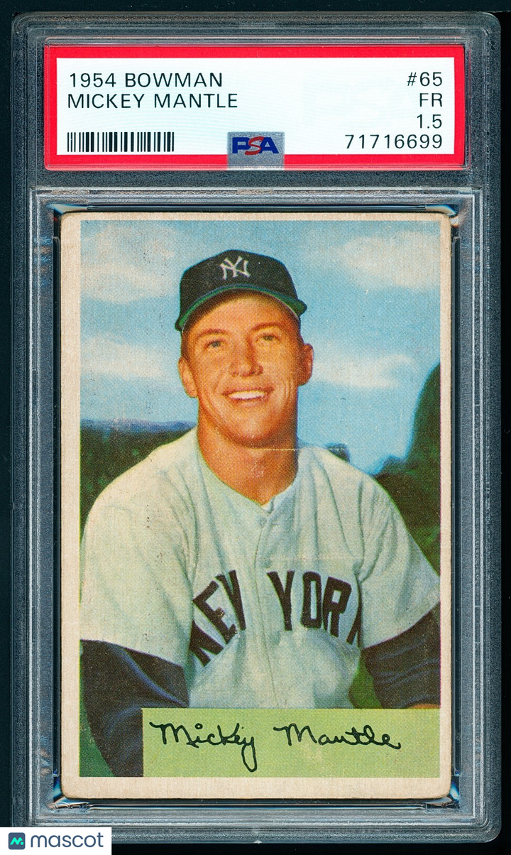 1954 Bowman Mickey Mantle HOF - PSA 1.5 Beautiful Example