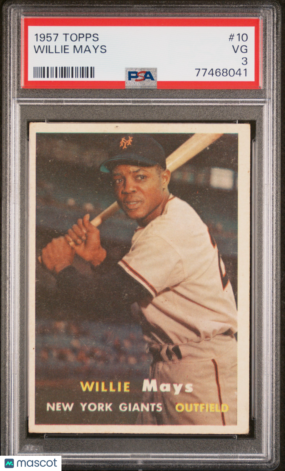 1957 Topps Willie Mays HOF #10 PSA 3++ Crease-Free, Eye Appeal
